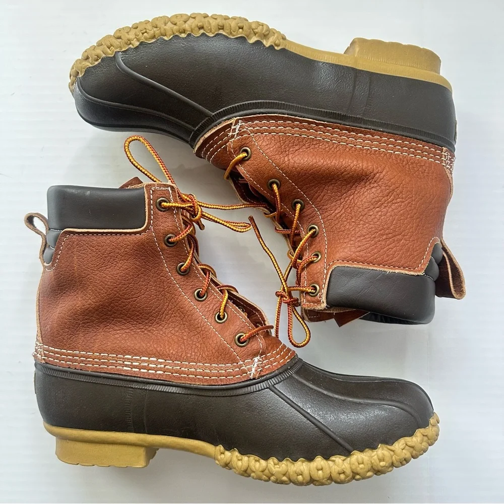 New L.L. Bean Brown Leather Bean Boots Men’s Size 10